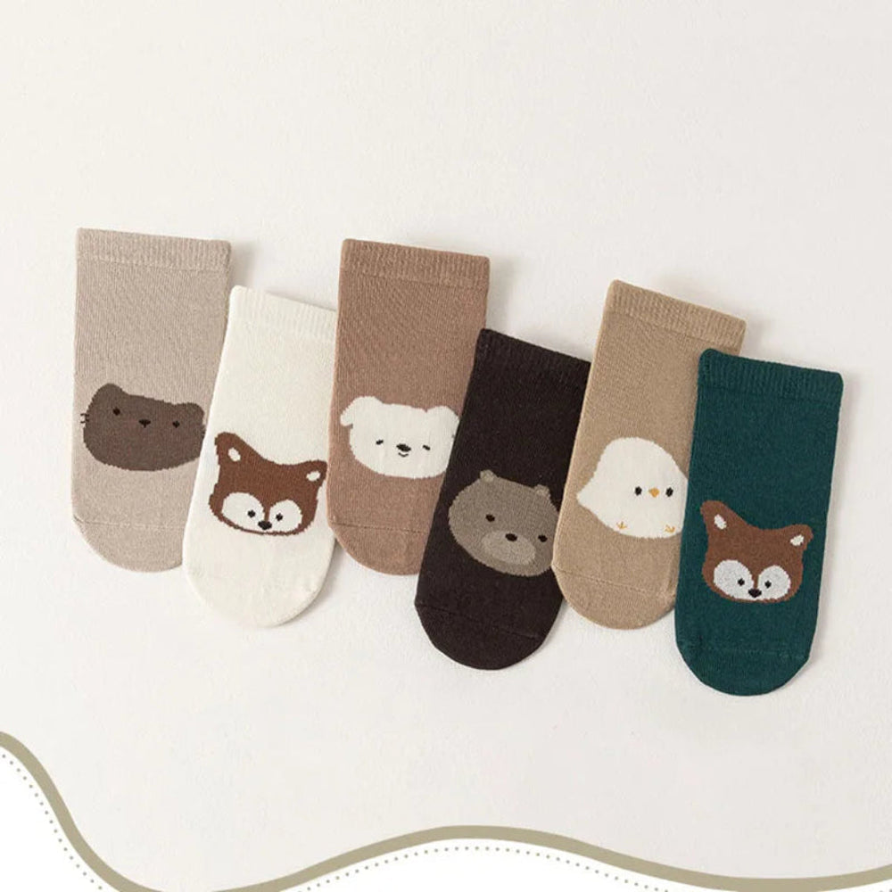 ! Premium Anti-Slip Kinder Sokken – 6-Pack